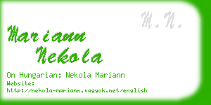 mariann nekola business card